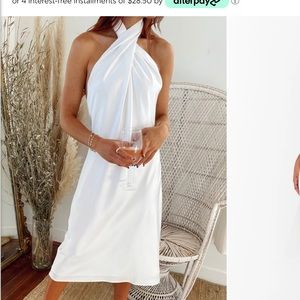 Bridal wedding white show me your mumu jasmine halter midi white dress size M